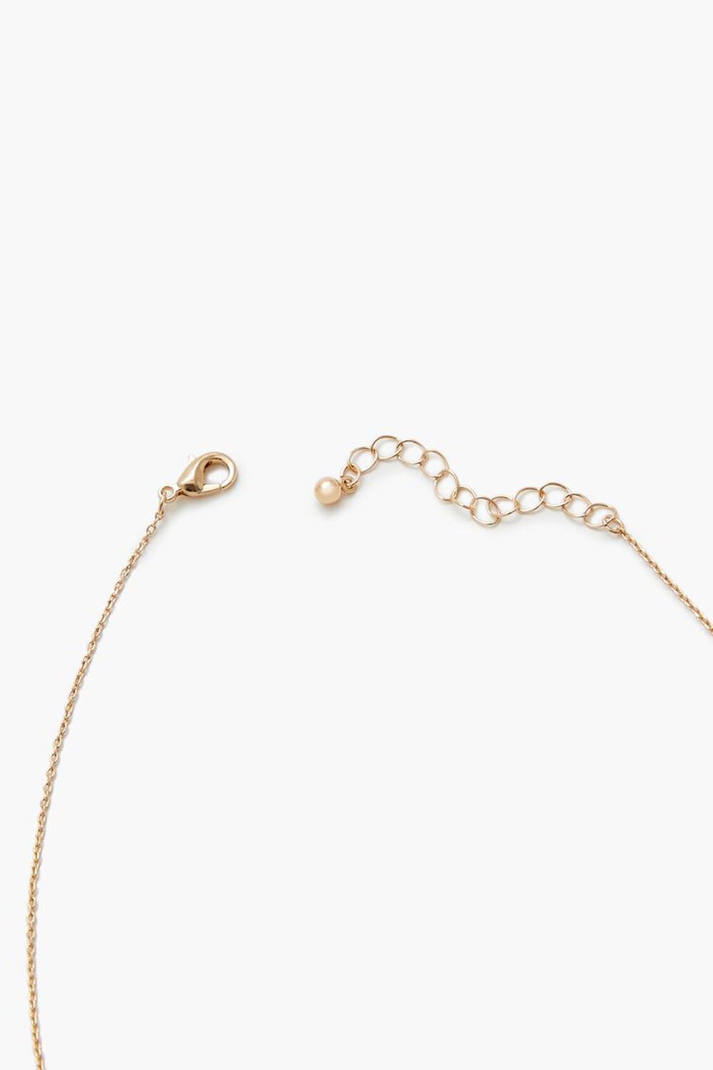 GOLD/CLEAR Rhinestone Crescent Horn Necklace, image 3