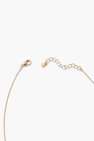 GOLD/CLEAR Rhinestone Crescent Horn Necklace, image 3
