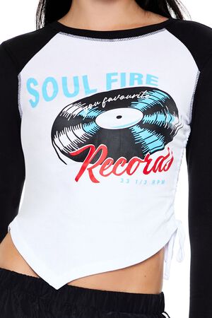 BLACK/MULTI Soul Fire Records Raglan Tee, image 3