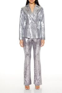 SILVER Sequin High-Rise Flare Pants, image 1