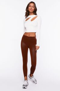 CHOCOLATE Faux Leather Stirrup Leggings, image 5