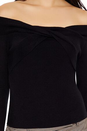 BLACK Off-the-Shoulder Sweater, image 3