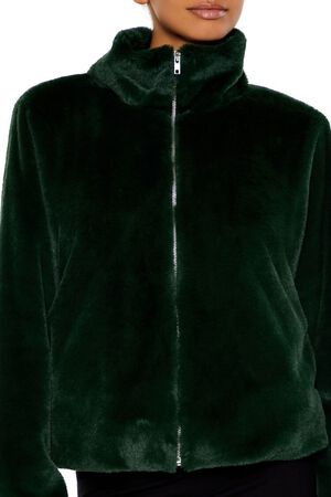 MAUVE Faux Fur Zip-Up Coat, image 3
