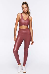 BRICK Faux Leather Longline Sports Bra, image 5