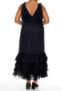BLACK Plus Size Tiered Tie-Strap Maxi Dress, image 4