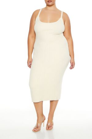 OATMEAL Plus Size Sweater-Knit Midi Dress, image 1