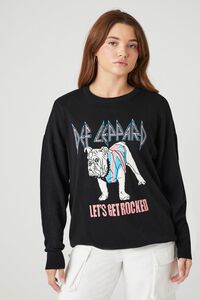 BLACK/MULTI Def Leppard Graphic Sweater, image 1