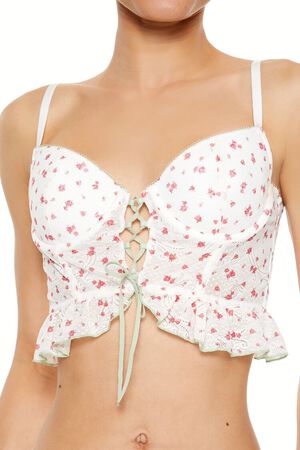 VANILLA/MULTI Rose Lingerie Corset Cami, image 2