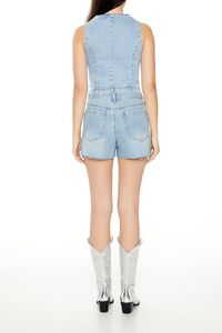 LIGHT DENIM Rhinestone Chain-Trim Denim Shorts, image 4