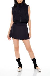 BLACK Quilted Cropped Vest, image 2