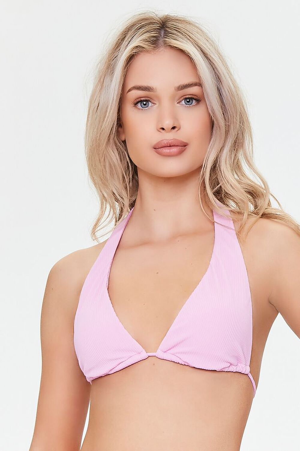 PURPLE Triangle Halter Bikini Top, image 1