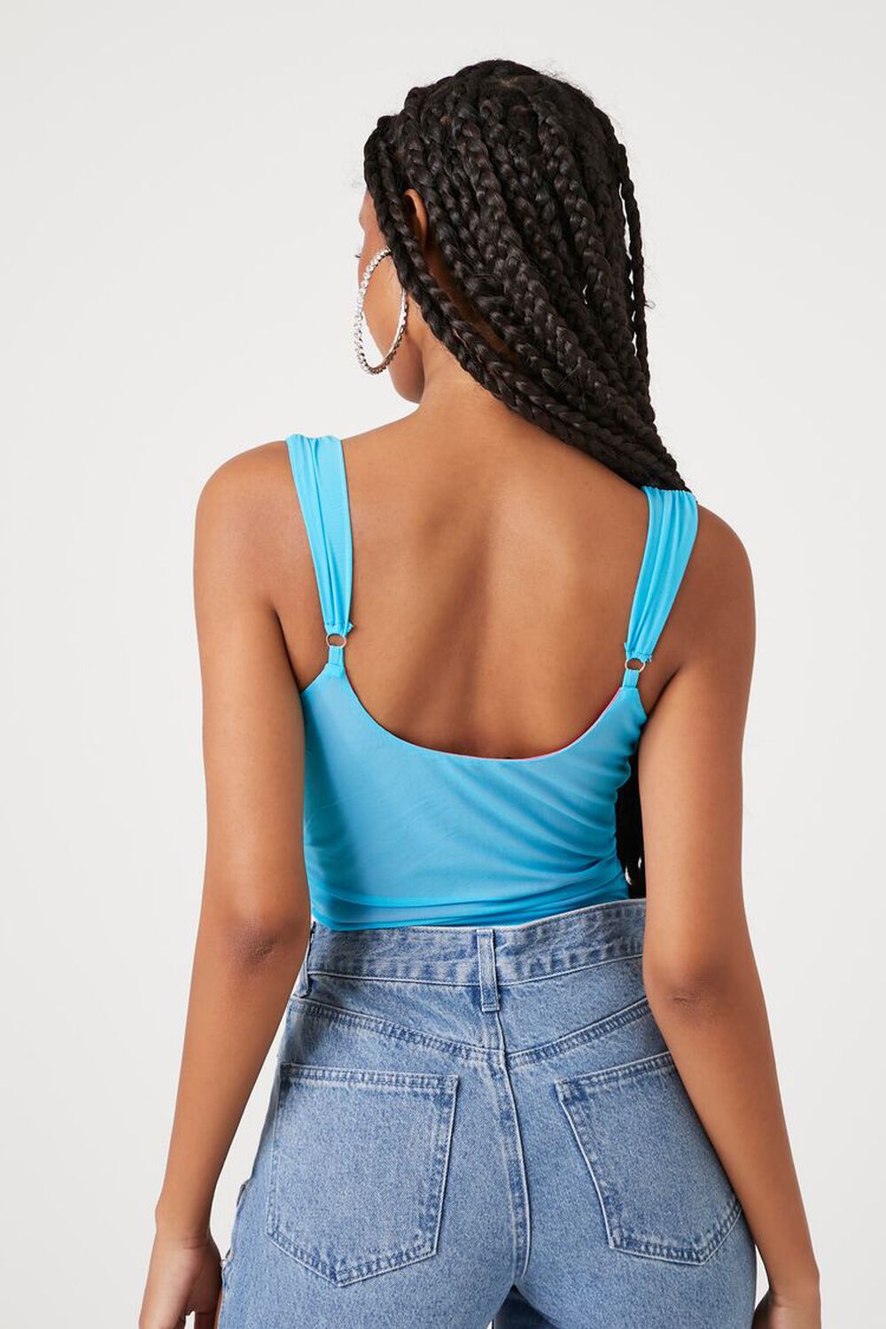 BLUE/PINK Mesh Sweetheart Bodysuit, image 3