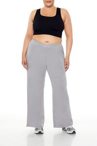 HEATHER GREY Plus Size High-Rise Wide-Leg Pants, image 1