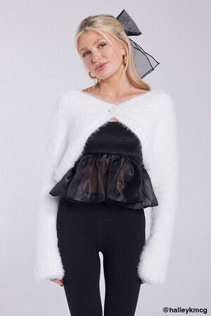 BLACK Organza Peplum Cami, image 1
