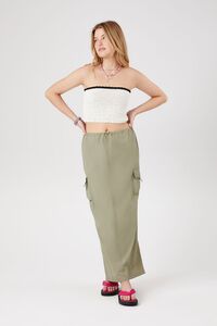 WHITE/BLACK Sweater-Knit Cropped Tube Top, image 4