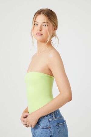 PALE GREEN Seamless Tube Lingerie Bodysuit, image 2