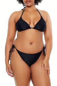 BLACK Plus Size String Bikini Bottoms, image 3