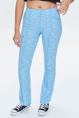 BLUE Ribbed Knit Space-Dye Pants, image 2