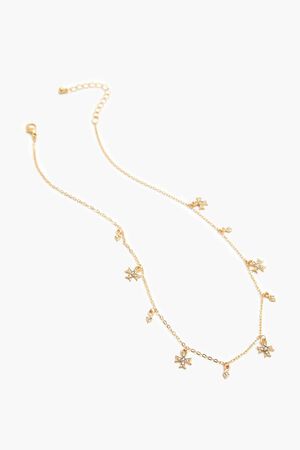 GOLD/CLEAR Rhinestone Cross Charm Necklace, image 3