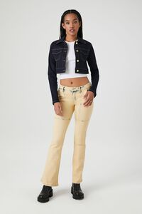 YELLOW Bleach Wash Flare Jeans, image 5