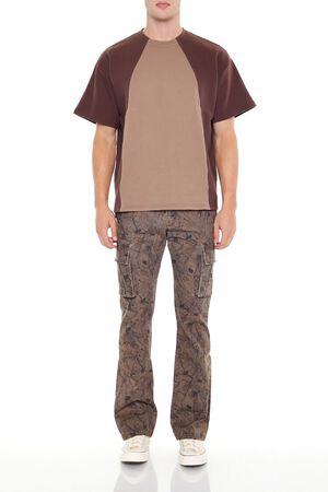 BROWN/MULTI Slim-Fit Leaf Print Cargo Pants, image 1