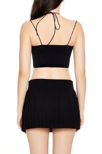 BLACK Seamless Halter Cropped Cami, image 5