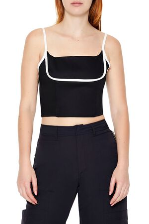 BLACK/WHITE Two-Tone Cropped Cami, image 1