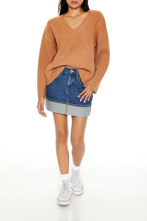 WISTERIA Geo V-Neck Drop-Sleeve Sweater, image 2