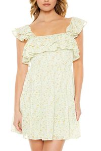 SAGE/MULTI Ditsy Floral Ruffle Mini Dress, image 5
