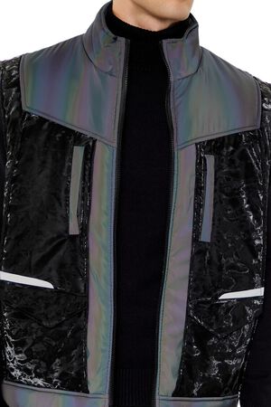 BLACK/GREY Active Waterproof Reflective Ski Vest, image 3