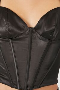 BLACK Satin Bustier Crop Top, image 5