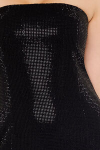 BLACK Rhinestone Tube Mini Dress, image 6