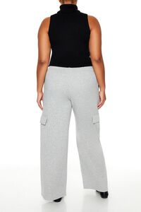 HEATHER GREY Plus Size Mid-Rise Cargo Sweatpants, image 4
