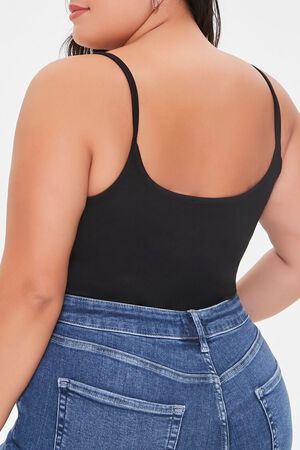 DUSTY PINK Plus Size Basic Cami Bodysuit, image 3