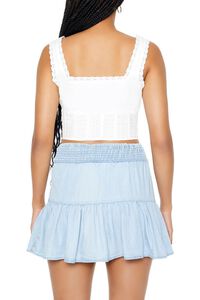WHITE Lace-Trim Corset Crop Top, image 3