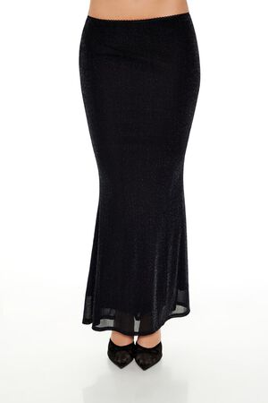 BLACK Glitter Knit Mermaid Maxi Skirt, image 2