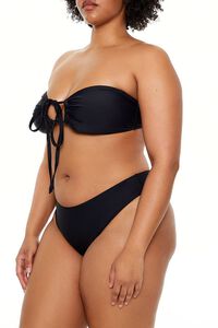 BLACK Plus Size Cheeky Bikini Bottoms, image 4