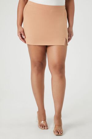 CAROB Plus Size Fitted Mini Skirt, image 2