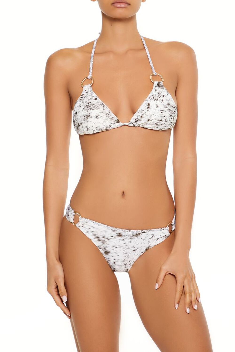 WHITE/MULTI Horse O-Ring Braided Bikini Bottoms, image 3