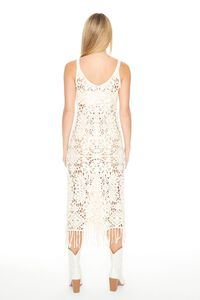 IVORY Crochet Fringe Midi Dress, image 3