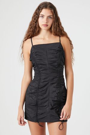 OLIVE Ruched Toggle Drawstring Mini Dress, image 1
