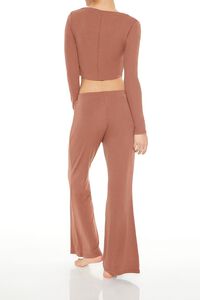 BROWN Flare Pajama Pants, image 4