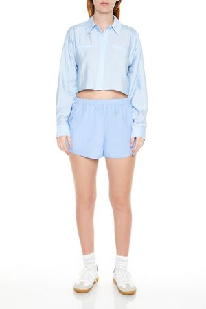 BLUE/MULTI Cropped Pinstripe Shirt, image 2