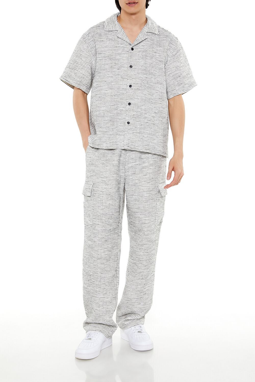 CREAM/MULTI Cropped Striped Shirt, image 2