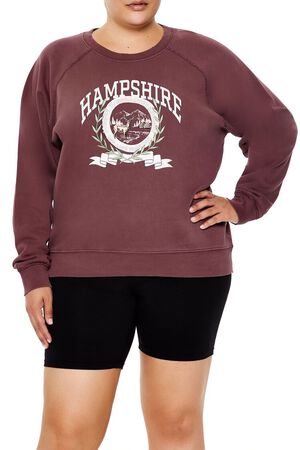 MERLOT/MULTI Plus Size Hampshire Fleece Pullover, image 1
