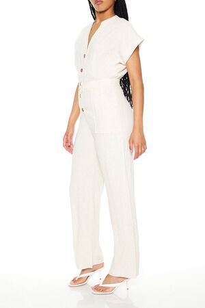 OATMEAL Buttoned Straight-Leg Jumpsuit, image 2
