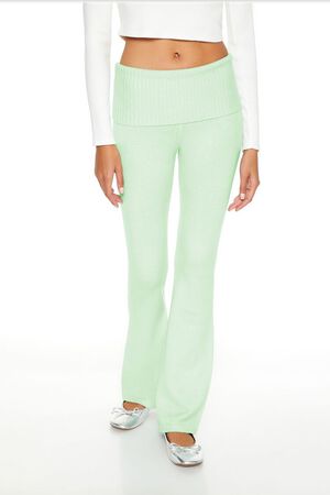 SEAFOAM Sweater-Knit High-Rise Flare Pants, image 2