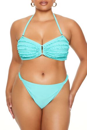 LATIGO BAY Plus Size Ruffle Bikini Bottoms, image 1