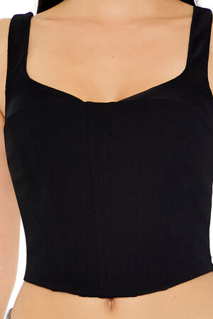 BLACK Corset Crop Top, image 3