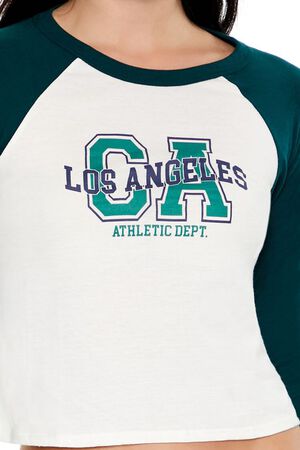 GREEN/MULTI Los Angeles Cropped Raglan Tee, image 3